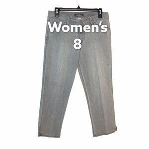 Women’s Jordashe 8 M Medium Jeans Capri Gray Denim Straight Crop Stretch EUC